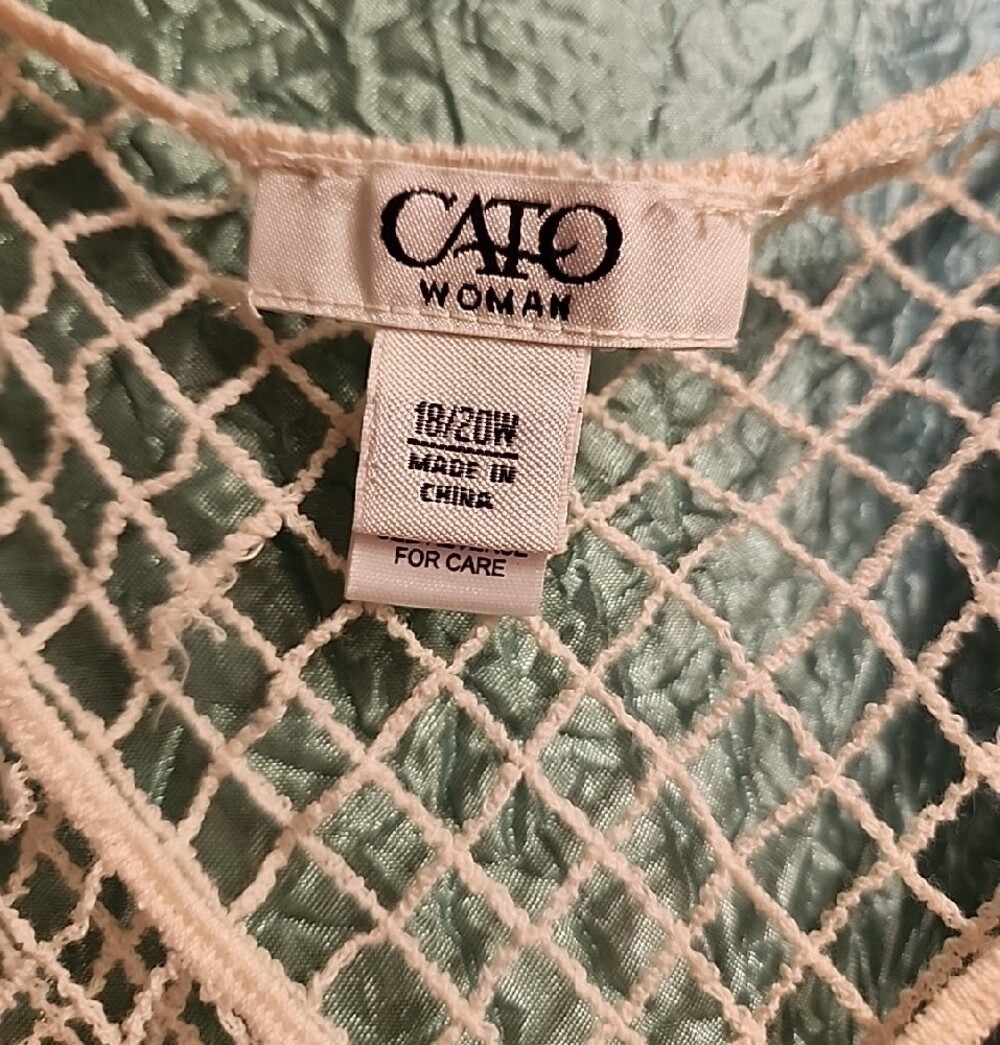 Cato Cream Crochet Fringe Vest Dress / Tunic - Picture 2 of 2
